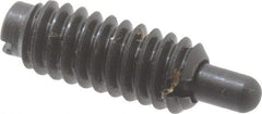 Jergens - 1/4-20, 5/8" Thread Length, 3/16" Plunger Projection, Steel Threaded Spring Plunger - Eagle Tool & Supply