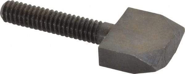Jergens - 1/4-20 Thread, 1-1/4" Length Under Head, Steel Quarter Turn Screw - Grade C-1018, 3/4" Wide x 5/8" High x 1/4" Thick Head, Black Oxide, UNC Thread - Eagle Tool & Supply