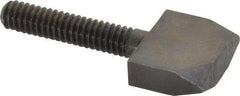 Jergens - 1/4-20 Thread, 1-1/4" Length Under Head, Steel Quarter Turn Screw - Grade C-1018, 3/4" Wide x 5/8" High x 1/4" Thick Head, Black Oxide, UNC Thread - Eagle Tool & Supply