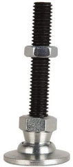 Jergens - 1/2-13 Bolt Thread, Studded Pivotal Stud Mount Leveling Pad & Mount - 4,200 Max Lb Capacity, 1-7/8" Base Diam - Eagle Tool & Supply