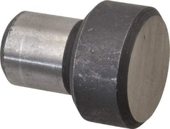 Jergens - 1-7/32" OAL, 1/2" Head Height, 1" OD, Low Carbon Steel, Press Fit Rest Button - Black Oxide Coating, 0.626" Pin Diam - Eagle Tool & Supply