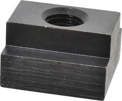 Jergens - 1/2-13 Blind Tapped T Slot Nut - 11/16" Slot Width, 1-1/8 x 7/16" Base Width x Height, 1-1/4 x 3/4" OAL x Height - Eagle Tool & Supply