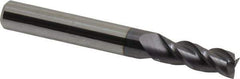 Accupro - 9/32", 3/4" LOC, 5/16" Shank Diam, 2-1/2" OAL, 3 Flute, Solid Carbide Square End Mill - Single End, AlTiN Finish, Spiral Flute, 40° Helix, Centercutting, Right Hand Cut, Right Hand Flute - Eagle Tool & Supply