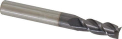 Accupro - 19/64", 3/4" LOC, 5/16" Shank Diam, 2-1/2" OAL, 3 Flute, Solid Carbide Square End Mill - Single End, AlTiN Finish, Spiral Flute, 40° Helix, Centercutting, Right Hand Cut, Right Hand Flute - Eagle Tool & Supply