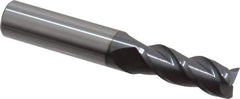 Accupro - 25/64", 1" LOC, 7/16" Shank Diam, 2-3/4" OAL, 3 Flute, Solid Carbide Square End Mill - Single End, AlTiN Finish, Spiral Flute, 40° Helix, Centercutting, Right Hand Cut, Right Hand Flute - Eagle Tool & Supply