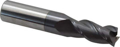 Accupro - 11/16", 1-1/2" LOC, 3/4" Shank Diam, 4" OAL, 3 Flute, Solid Carbide Square End Mill - Single End, AlTiN Finish, Spiral Flute, 40° Helix, Centercutting, Right Hand Cut, Right Hand Flute - Eagle Tool & Supply