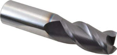 Accupro - 7/8", 1-3/4" LOC, 7/8" Shank Diam, 4" OAL, 3 Flute, Solid Carbide Square End Mill - Single End, AlTiN Finish, Spiral Flute, 40° Helix, Centercutting, Right Hand Cut, Right Hand Flute - Eagle Tool & Supply