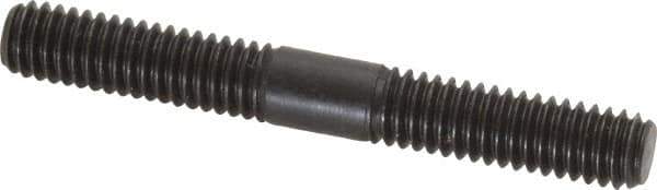 Jergens - 5/16-18 2-1/2" OAL Equal Double Threaded Stud - Alloy Steel, Black Oxide Finish, 15/16" Equal Thread Length - Eagle Tool & Supply
