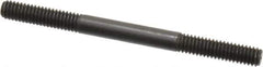 Jergens - 5/16-18 4" OAL Equal Double Threaded Stud - Alloy Steel, Black Oxide Finish, 1-1/8" Equal Thread Length - Eagle Tool & Supply