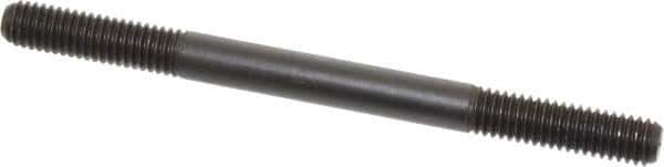 Jergens - 3/8-16 5" OAL Equal Double Threaded Stud - Alloy Steel, Black Oxide Finish, 1-1/4" Equal Thread Length - Eagle Tool & Supply