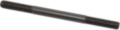 Jergens - 3/8-16 5" OAL Equal Double Threaded Stud - Alloy Steel, Black Oxide Finish, 1-1/4" Equal Thread Length - Eagle Tool & Supply