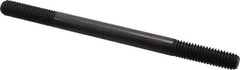 Jergens - 3/8-16 5-1/2" OAL Equal Double Threaded Stud - Alloy Steel, Black Oxide Finish, 1-1/4" Equal Thread Length - Eagle Tool & Supply