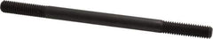 Jergens - 3/8-16 6" OAL Equal Double Threaded Stud - Alloy Steel, Black Oxide Finish, 1-1/4" Equal Thread Length - Eagle Tool & Supply