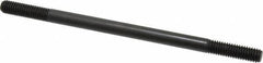 Jergens - 3/8-16 7" OAL Equal Double Threaded Stud - Alloy Steel, Black Oxide Finish, 1-1/4" Equal Thread Length - Eagle Tool & Supply