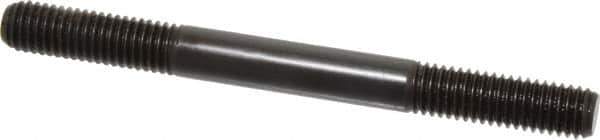 Jergens - 1/2-13 5-1/2" OAL Equal Double Threaded Stud - Alloy Steel, Black Oxide Finish, 1-1/2" Equal Thread Length - Eagle Tool & Supply