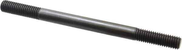Jergens - 1/2-13 7" OAL Equal Double Threaded Stud - Alloy Steel, Black Oxide Finish, 1-1/2" Equal Thread Length - Eagle Tool & Supply