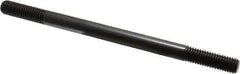 Jergens - 1/2-13 8" OAL Equal Double Threaded Stud - Alloy Steel, Black Oxide Finish, 1-1/2" Equal Thread Length - Eagle Tool & Supply