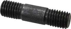 Jergens - 5/8-11 2-1/2" OAL Equal Double Threaded Stud - Alloy Steel, Black Oxide Finish, 13/16" Equal Thread Length - Eagle Tool & Supply