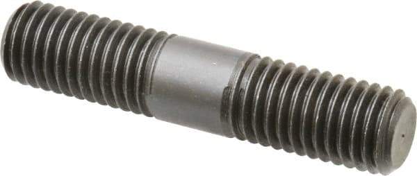 Jergens - 5/8-11 3" OAL Equal Double Threaded Stud - Alloy Steel, Black Oxide Finish, 1-1/16" Equal Thread Length - Eagle Tool & Supply