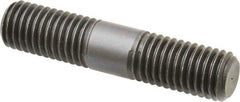 Jergens - 5/8-11 3" OAL Equal Double Threaded Stud - Alloy Steel, Black Oxide Finish, 1-1/16" Equal Thread Length - Eagle Tool & Supply
