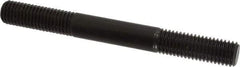 Jergens - 5/8-11 6" OAL Equal Double Threaded Stud - Alloy Steel, Black Oxide Finish, 1-3/4" Equal Thread Length - Eagle Tool & Supply