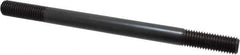 Jergens - 5/8-11 9" OAL Equal Double Threaded Stud - Alloy Steel, Black Oxide Finish, 1-3/4" Equal Thread Length - Eagle Tool & Supply