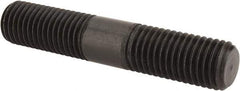 Jergens - 3/4-10 4" OAL Equal Double Threaded Stud - Alloy Steel, Black Oxide Finish, 1-7/16" Equal Thread Length - Eagle Tool & Supply