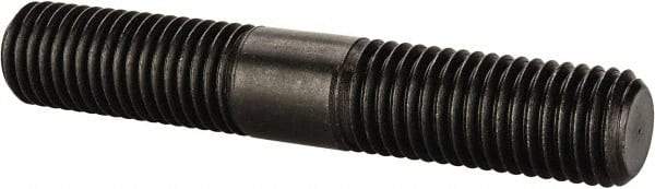 Jergens - 3/4-10 4-1/2" OAL Equal Double Threaded Stud - Alloy Steel, Black Oxide Finish, 1-11/16" Equal Thread Length - Eagle Tool & Supply
