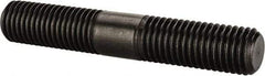 Jergens - 3/4-10 4-1/2" OAL Equal Double Threaded Stud - Alloy Steel, Black Oxide Finish, 1-11/16" Equal Thread Length - Eagle Tool & Supply