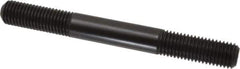 Jergens - 3/4-10 7" OAL Equal Double Threaded Stud - Alloy Steel, Black Oxide Finish, 2" Equal Thread Length - Eagle Tool & Supply