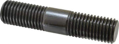 Jergens - 7/8-9 4" OAL Equal Double Threaded Stud - Alloy Steel, Black Oxide Finish, 1-13/32" Equal Thread Length - Eagle Tool & Supply