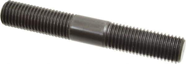 Jergens - 7/8-9 6" OAL Equal Double Threaded Stud - Alloy Steel, Black Oxide Finish, 2-1/4" Equal Thread Length - Eagle Tool & Supply