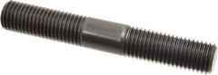Jergens - 7/8-9 6" OAL Equal Double Threaded Stud - Alloy Steel, Black Oxide Finish, 2-1/4" Equal Thread Length - Eagle Tool & Supply