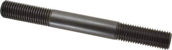 Jergens - 7/8-9 8" OAL Equal Double Threaded Stud - Alloy Steel, Black Oxide Finish, 2-1/4" Equal Thread Length - Eagle Tool & Supply