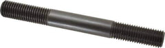 Jergens - 7/8-9 8" OAL Equal Double Threaded Stud - Alloy Steel, Black Oxide Finish, 2-1/4" Equal Thread Length - Eagle Tool & Supply