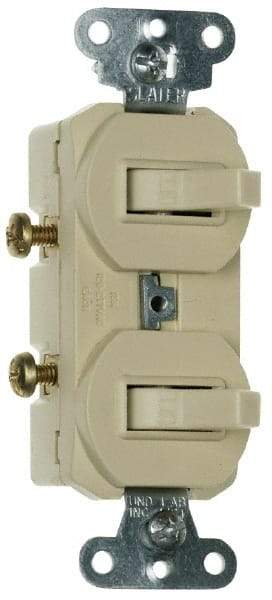 Pass & Seymour - 1 Pole, 120/277 VAC, 15 Amp, Flush Mounted, Self Grounding, Tamper Resistant Duplex Switch - NonNEMA Configuration, 2 Switch, Side Wiring, UL Listed 20 Standard - Eagle Tool & Supply