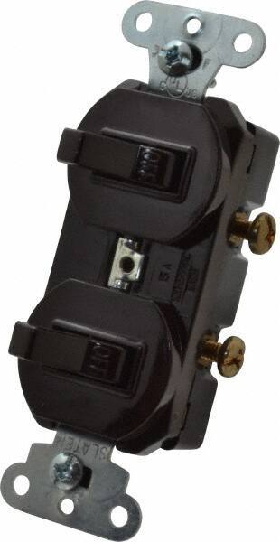 Pass & Seymour - 1 Pole, 120/277 VAC, 15 Amp, Flush Mounted, Self Grounding, Tamper Resistant Duplex Switch - NonNEMA Configuration, 2 Switch, Side Wiring, UL Listed 20 Standard - Eagle Tool & Supply