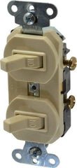 Pass & Seymour - 1 Pole, 120/277 VAC, 20 Amp, Flush Mounted, Ungrounded, Tamper Resistant Duplex Switch - NonNEMA Configuration, 2 Switch, Side Wiring, UL Listed 20 Standard - Eagle Tool & Supply