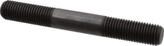 Jergens - 1-8 8" OAL Equal Double Threaded Stud - Alloy Steel, Black Oxide Finish, 2-1/2" Equal Thread Length - Eagle Tool & Supply