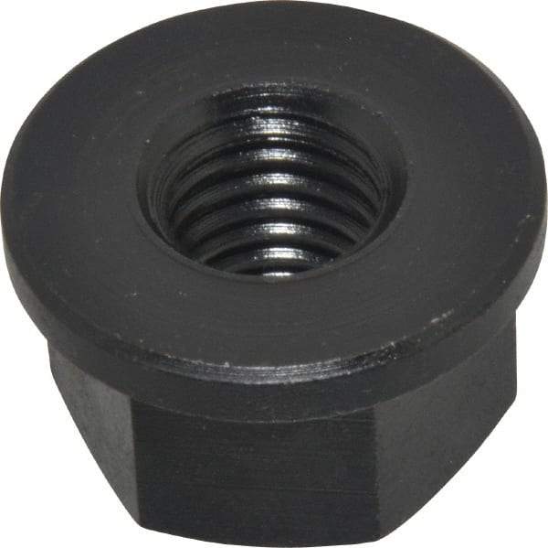 Jergens - 5/8-11, 1-3/8" Flange Diam, 13/16" High, 1-1/16" Across Flats, Flange Nut - Grade Low Carbon Steel Steel, Black Oxide Finish, 3/16" Flange Height, TCMA - Eagle Tool & Supply