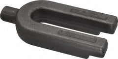 Jergens - 1-3/4" Wide x 3/4" High, Forged Steel, U Shaped Strap Clamp - 5/8" Stud, 2-1/2" Travel, 4" OAL, 11/16" Slot Width - Eagle Tool & Supply