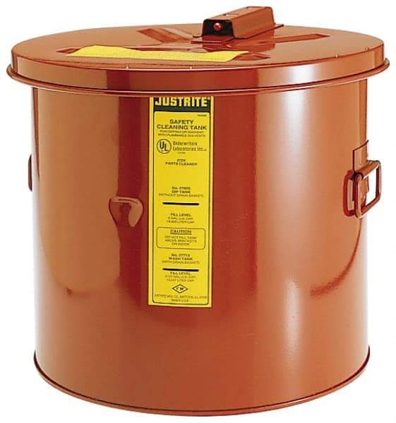 Justrite - Bench Top Solvent-Based Parts Washer - 5 Gal Max Operating Capacity, Steel Tank, 330.2mm High x 13-3/4" Wide - Eagle Tool & Supply