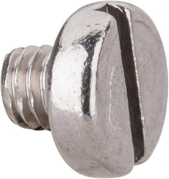 Value Collection - M4x0.70 Metric Coarse, 4mm Length Under Head Slotted Drive Machine Screw - Pan Head, Grade 18-8 & A2 Stainless Steel, Uncoated, Without Washer - Eagle Tool & Supply