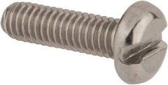 Value Collection - M4x0.70 Metric Coarse, 14mm Length Under Head Slotted Drive Machine Screw - Pan Head, Grade 18-8 & A2 Stainless Steel, Uncoated, Without Washer - Eagle Tool & Supply
