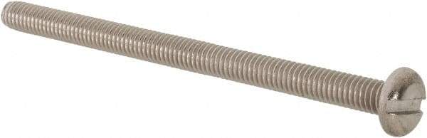 Value Collection - M4x0.70 Metric Coarse, 60mm Length Under Head Slotted Drive Machine Screw - Pan Head, Grade 18-8 & A2 Stainless Steel, Uncoated, Without Washer - Eagle Tool & Supply