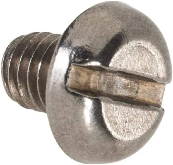 Value Collection - M5x0.80 Metric Coarse, 6mm Length Under Head Slotted Drive Machine Screw - Pan Head, Grade 18-8 & A2 Stainless Steel, Uncoated, Without Washer - Eagle Tool & Supply