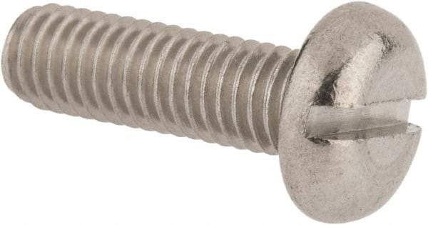 Value Collection - M5x0.80 Metric Coarse, 16mm Length Under Head Slotted Drive Machine Screw - Pan Head, Grade 18-8 & A2 Stainless Steel, Uncoated, Without Washer - Eagle Tool & Supply