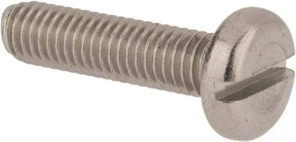 Value Collection - M5x0.80 Metric Coarse, 20mm Length Under Head Slotted Drive Machine Screw - Pan Head, Grade 18-8 & A2 Stainless Steel, Uncoated, Without Washer - Eagle Tool & Supply