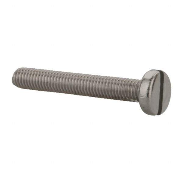 Value Collection - M5x0.80 Metric Coarse, 35mm Length Under Head Slotted Drive Machine Screw - Pan Head, Grade 18-8 & A2 Stainless Steel, Uncoated, Without Washer - Eagle Tool & Supply