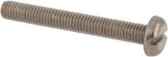 Value Collection - M5x0.80 Metric Coarse, 40mm Length Under Head Slotted Drive Machine Screw - Pan Head, Grade 18-8 & A2 Stainless Steel, Uncoated, Without Washer - Eagle Tool & Supply